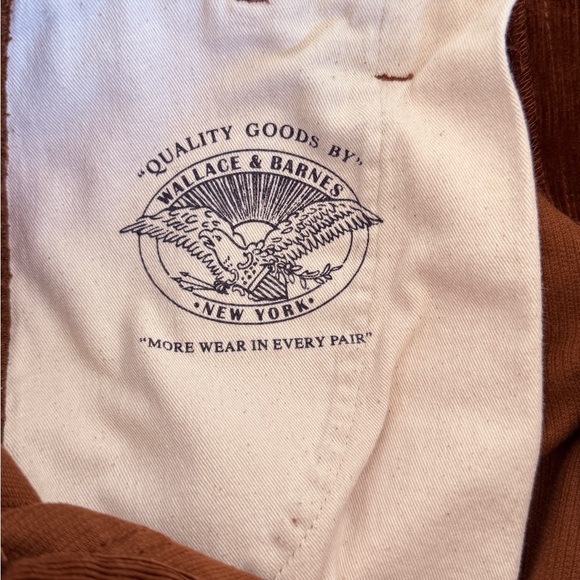 WALLACE & BARNES JCREW MENS RICH  BROWN CORDUROY CARPENTER PANTS 30x32 - Picture 7 of 9